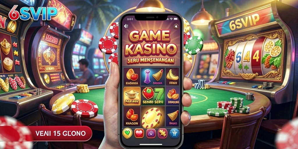Screenshot utama 6SVIP menampilkan gameplay kasino yang seru.