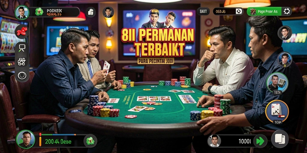 Tampilan gameplay seru aplikasi Poker 8II saat bermain.
