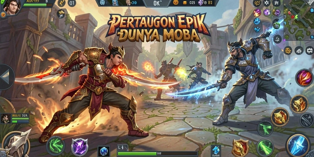 Tangkapan layar menunjukkan aksi seru di arena ADI99 dengan strategi tim yang kental.