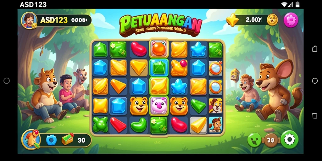 Tampilan menarik dari gameplay Match-3 yang memikat.