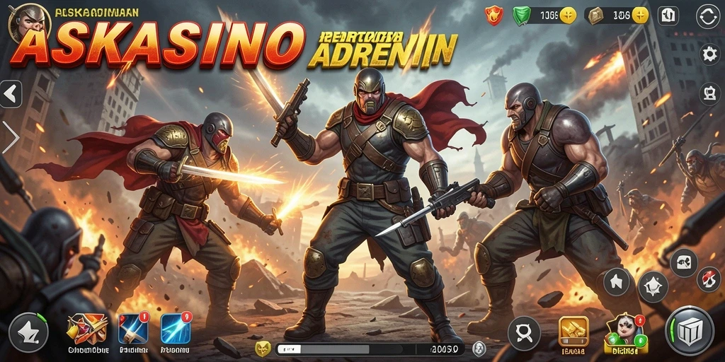 Screenshot dari gameplay aksi mendebarkan ASKASINO.