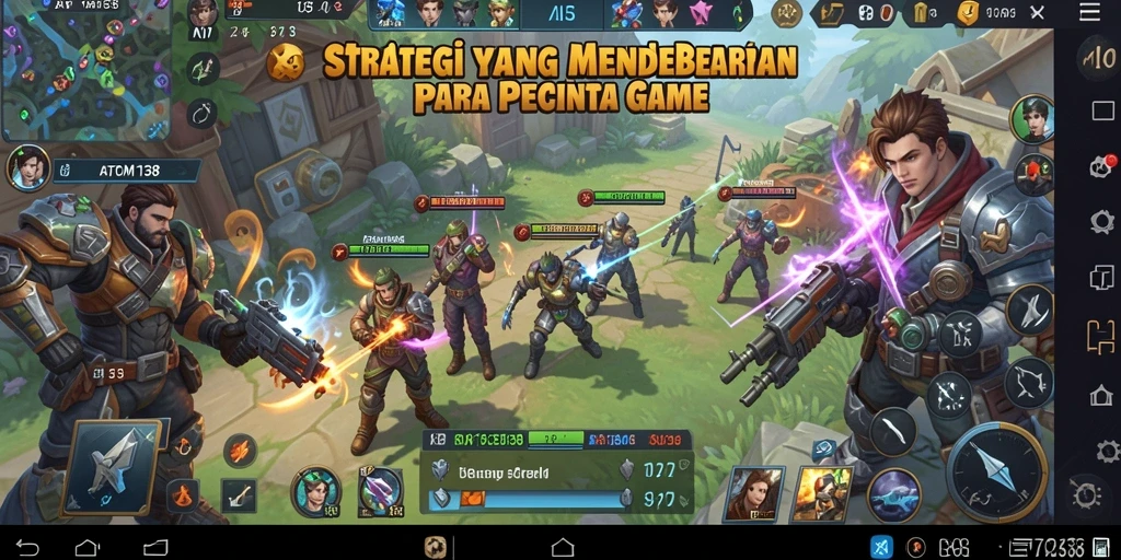 Screenshot gameplay ATOM138 yang menunjukkan aksi strategi yang intens.