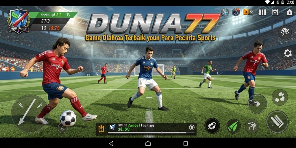Screenshot gameplay seru dari DUNIA77 yang menampilkan aksi olahraga.
