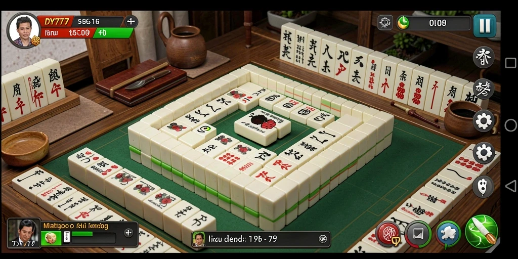 Screenshot DY777 menampilkan gameplay Mahjong yang menarik dan penuh warna.
