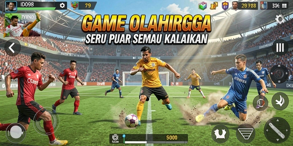 Screenshot ID098 menampilkan aksi seru dalam berbagai permainan olahraga.