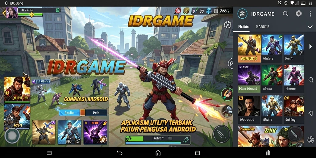 Screenshot utama IDRGAME menampilkan fitur utilitas yang menarik.