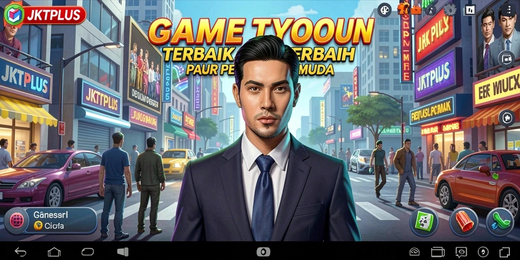 Gameplay JKTPLUS dengan elemen Tycoon yang menarik.