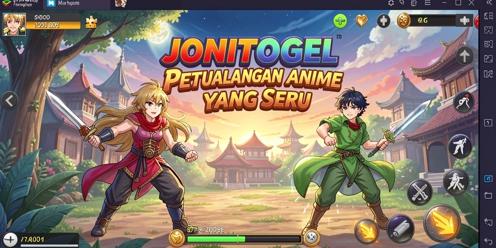 Tampilan gameplay JONITOGEL yang penuh warna dan menarik.