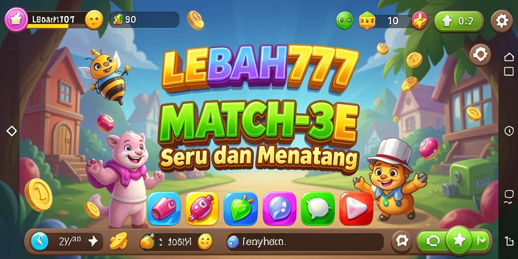 Tampilan gameplay LEBAH777 yang seru saat mencocokkan elemen.