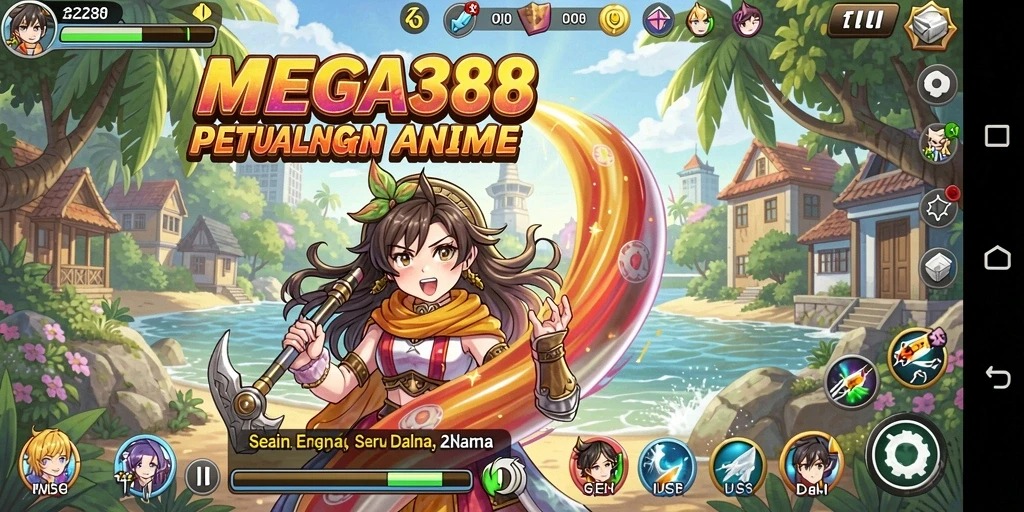 Tampilan seru dari gameplay <strong>MEGA388</strong> yang penuh karakter Anime.