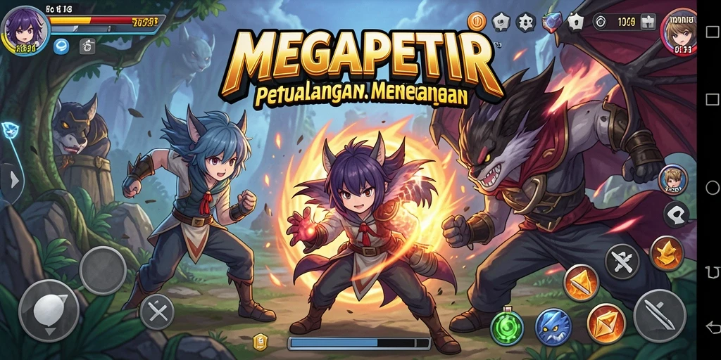 Tampilan gameplay <strong>MEGAPETIR</strong> yang menakjubkan dan menarik penuh aksi.