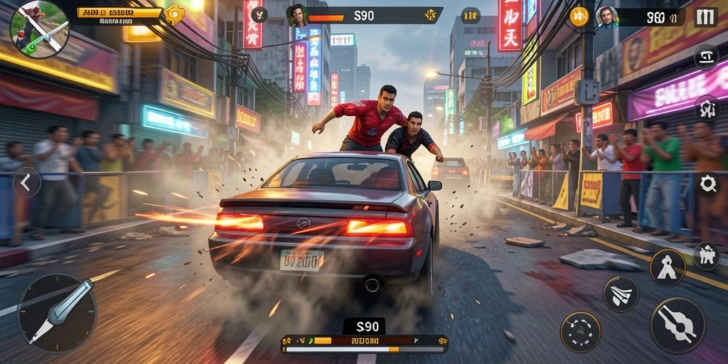 Tampilan menarik dari gameplay balap di S80.