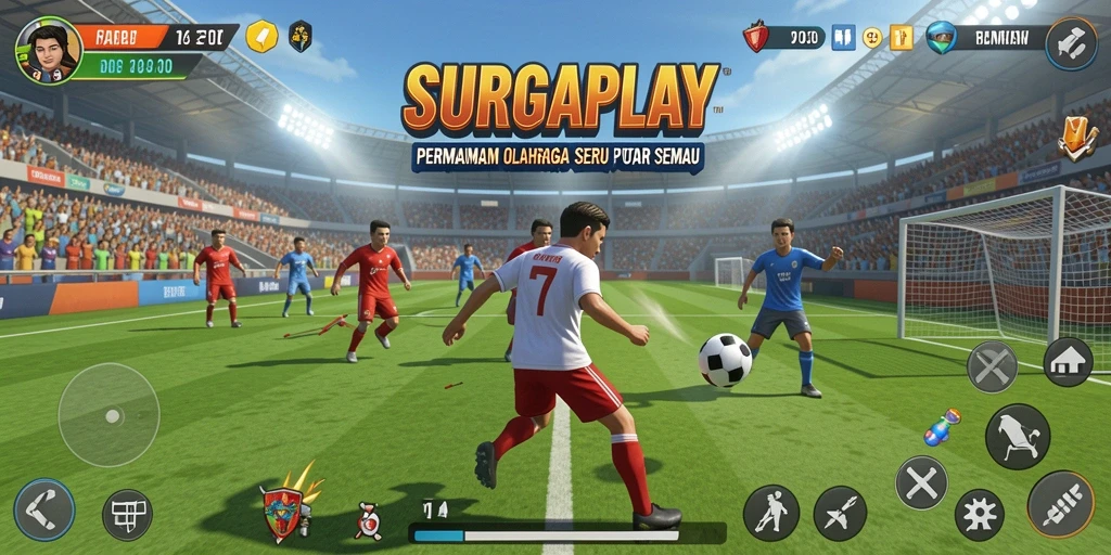Screenshot gameplay SURGAPLAY yang menampilkan ketegangan pertandingan.