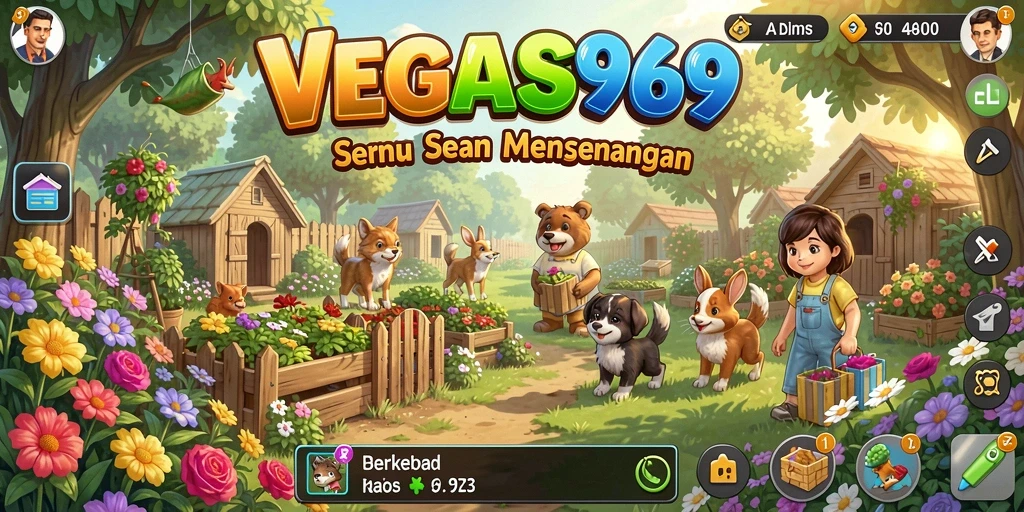 Tampilan gameplay VEGAS969 yang menggambarkan aktivitas bertani yang seru.