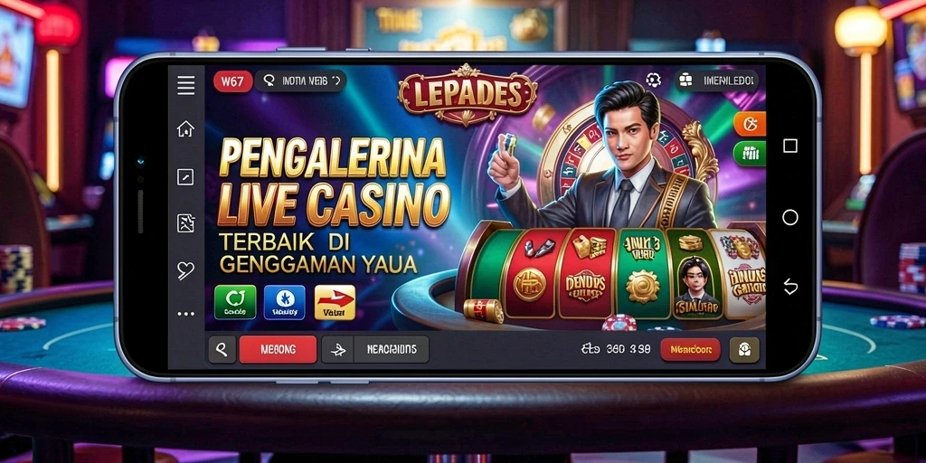 Tampilan gameplay Live Casino yang seru dan interaktif di W67.
