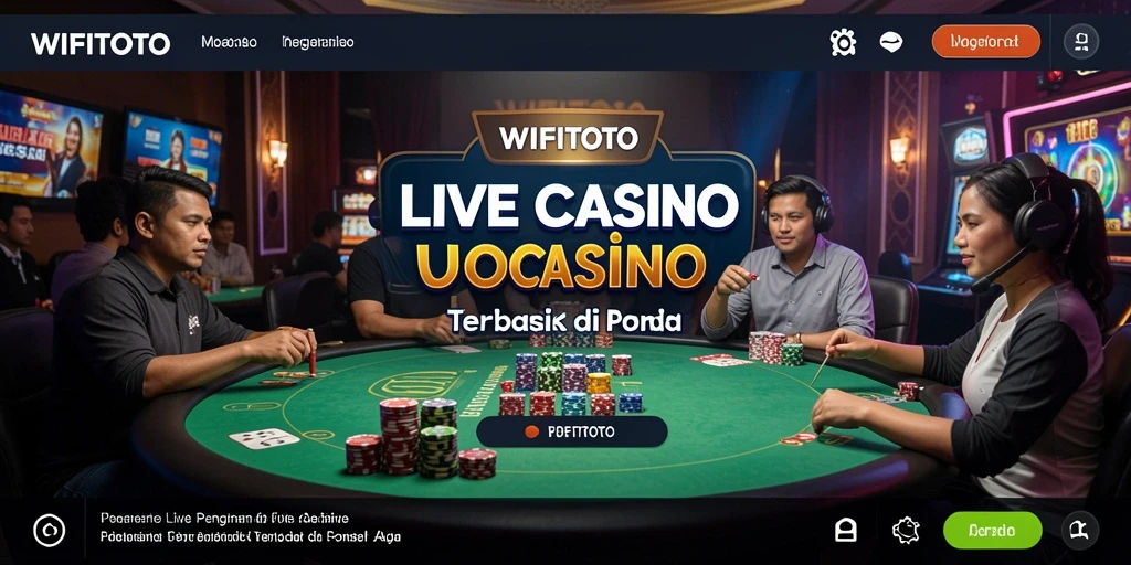 Screenshot gameplay <strong>WIFITOTO</strong> menunjukkan suasana kasino yang hidup dengan dealer langsung.